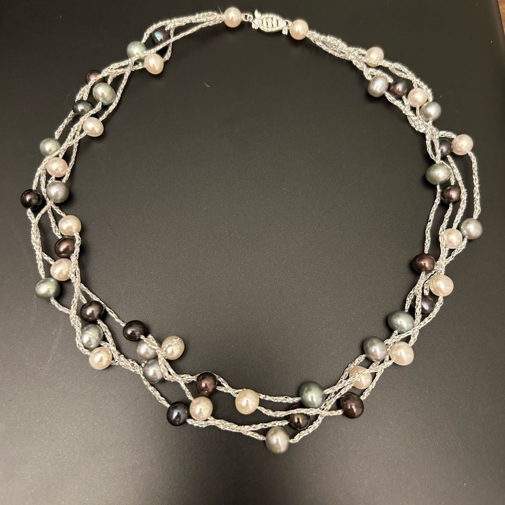 Multi-Color Genuine Pearl Necklace